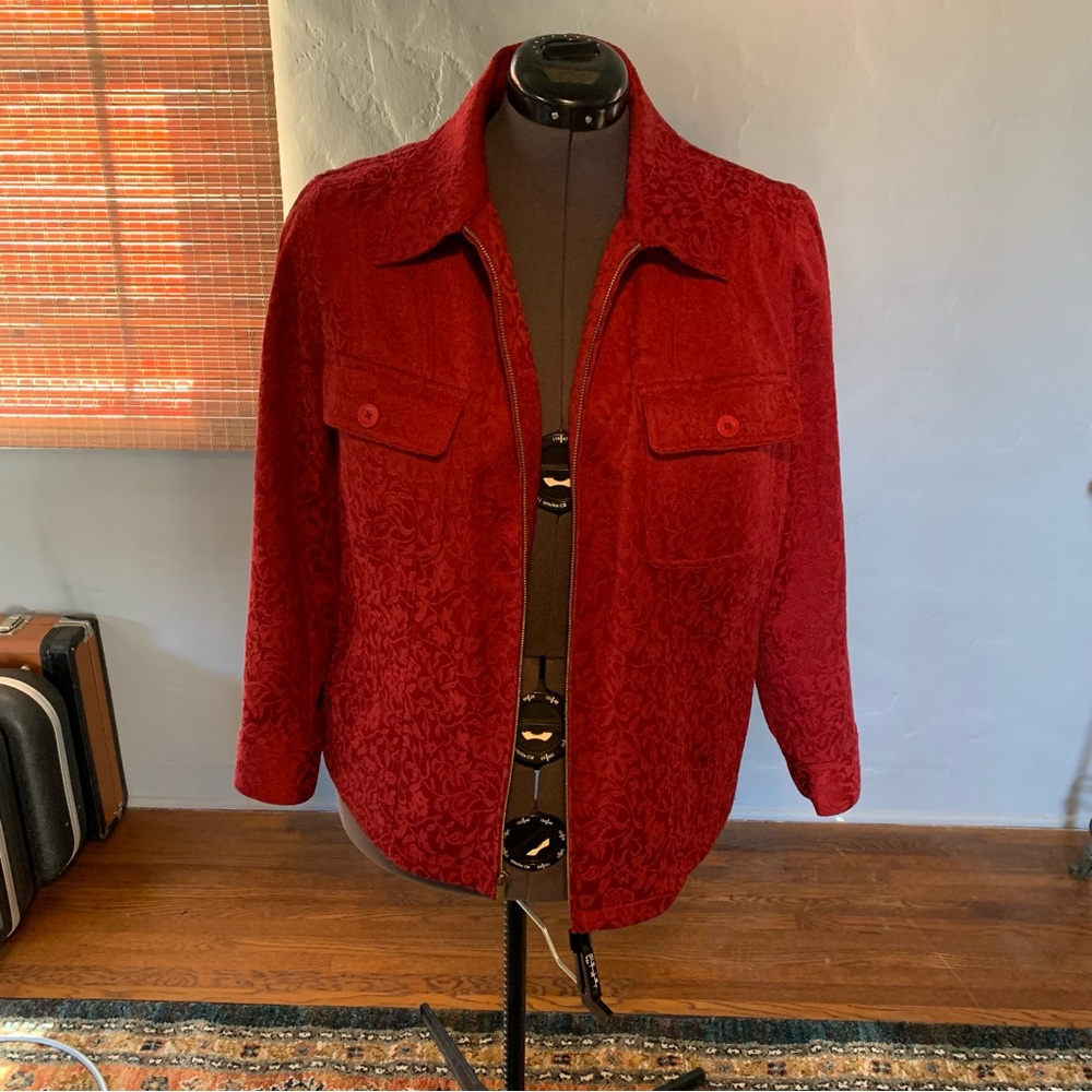 Jones of New York Red Brocade Blazer Size 1X - Picture 12 of 13